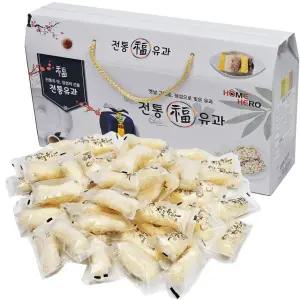 홈히어로 전통유과(대) 500g 한과 선물세트 찹쌀 조청 개별포장 답례품