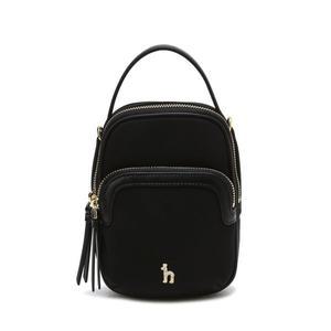 [헤지스](대전신세계)[CRYSTAL PUPPY] 블랙 나일론 더블지퍼 큐빅장식 크로스 미니백 HIWA4F430BK