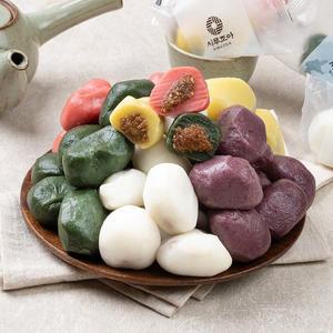 [시루조아] 굳지않는 특허기술 떡 오색 찹쌀 송편 750g X 2팩