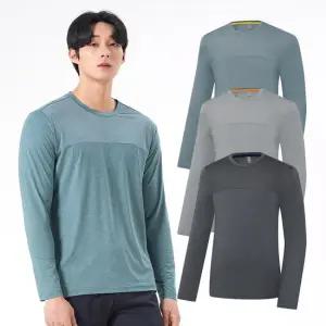 콜핑 남성 하이쿨 메쉬 멜란지 등산 긴팔 라운드 티셔츠 KSC041RT1M