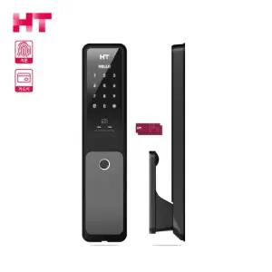 셀프설치 TDL-P1102F 현대 지문인식 무타공 즉시잠김 번호키 카드키 현관문번호키 디지털도어락