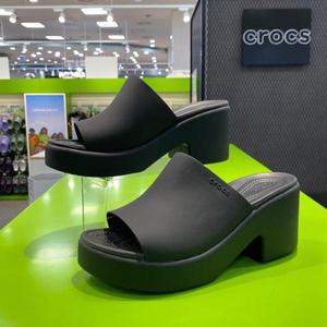 [크록스]crocs HC02 브루클린 슬라이드 힐 국내매장판 편한 여성 통굽 슬리퍼 블랙 20940 (S33267289)