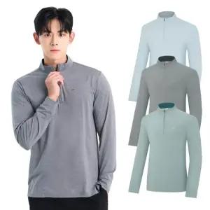 콜핑 남성 하이쿨 멜란지 스트레치 등산 긴팔 반집업 티셔츠