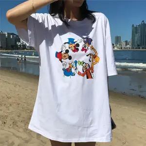 78 마우스 친구들 코퀄리티 면 오버핏 커플 티셔츠