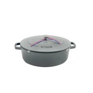 스타우브 B품 타원형 아시아볼 그레이 31cm 인덕션 무쇠 주물냄비