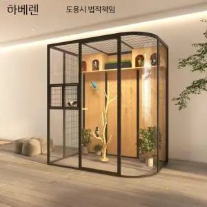 앵무새 대형 새장 날림장 횃대 둥지 케이지 아크릴