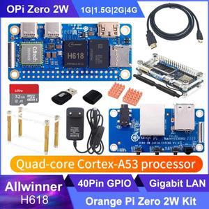 오렌지 파이 제로 2W 2GB Allwinner H618 쿼드 코어 Cortex-A53 미니 PC 지원 Wi-Fi5 BT5.0 싱글