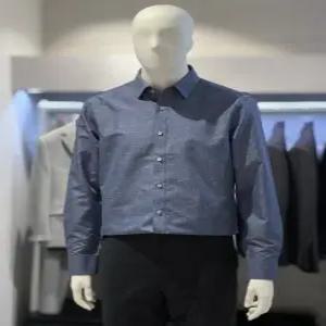 [트루젠] 트루젠 그레이블루 도트패턴 히든버튼 기본핏 남자셔츠 2444RD390440