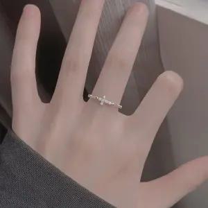 데일리 십자가 큐빅 사이즈 조절 실버 묵주반지 묵주반지 카리나묵주반지