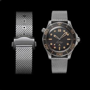 밀라노 스틸 메쉬 300 교체 007 IWC 유니버설 해마 20MM 브라이틀링 밴드 스트랩 오메가 시계 알레르기 전망대
