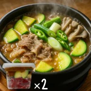 차돌된장찌개 밀키트 350g (2인분) x 2개 캠핑음식 간편조리음식
