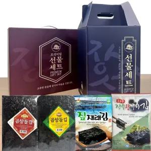 장수왕 곱창돌김 조미김 구이김 선물세트 1톳(100장), 10봉