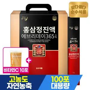 [9/5 10+15%중복][비타민C10포]순수식품 6년근 홍삼 스틱 1박스(100포) 홍삼정진액 에브리데이 365