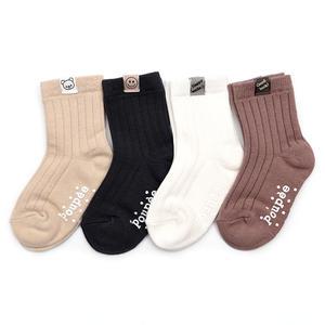 라벨 4족 아동 골지 양말 세트 남아 여아 어린이 아기 유아