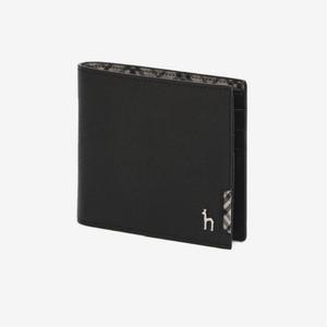 [헤지스](대전신세계)[21FW][CHESTER] 블랙 체크배색 소가죽 반지갑 HJWA5E281BK
