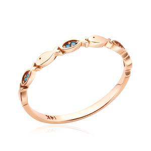 14K 큐티 물고기 행운 탄생석 0.9mm 12월 터키석 반지 SRS29548