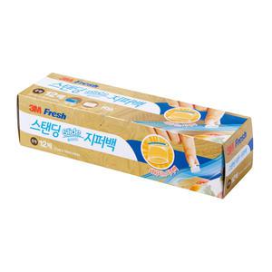 3M 스탠딩 슬라이드 지퍼백 12매 (중) 21x16x6cm