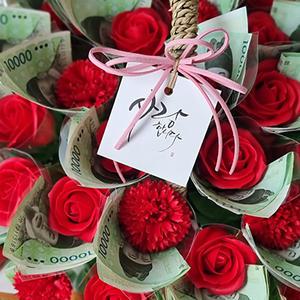 늘솜아뜰리에 소중한 마음 비누꽃 돈꽃바구니 60송이,70송이,80송이 돈바구니 어버이날 생일 결혼기념일 회갑 칠순 팔순