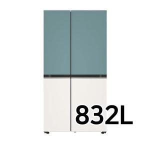 JE / LG전자 오브제컬렉션 S834MTE10 양문형냉장고 (클레이민트+베이지)