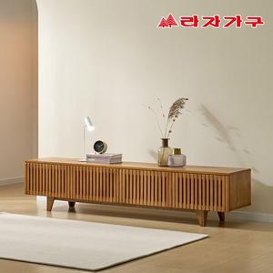 [라자가구] 무드 E0 버티컬 고무나무 원목 낮은 다용도 수납 티비다이 tv 거실장 2000