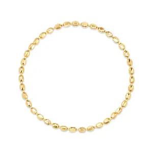 [비앤비골드] 14K 심플 컷팅 팔각볼 열송이 체인실반지0.6mm IRR37419