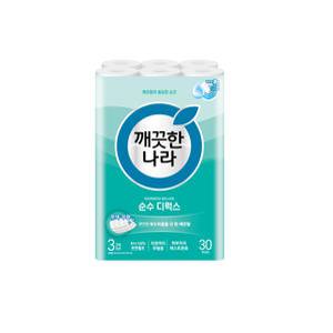 깨끗한나라 순수 디럭스 천연펄프 3겹 화장지 30m 30롤