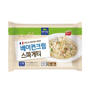 면사랑 간편조리식 베이컨크림스파게티 용기면 냉동 330g