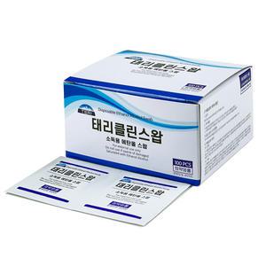 일회용 알콜솜 태리클린스왑 100매 낱개포장 의약외품 에탄올 소독솜