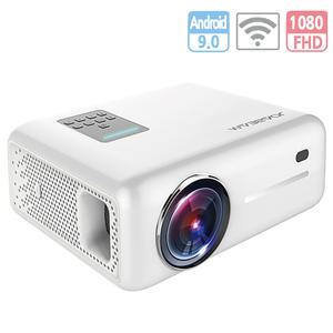 1080S 미니 LED 빔 프로젝터 FHD 1080p 고화질 WIFI 미러링 안드로이드 9.0 소형 휴대용 가정용 사무실 캠핑 차박
