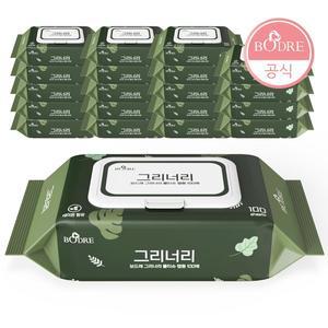 [보드레] 대용량 물티슈 캡형 그리너리 100매 X 20팩