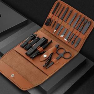 (16종) 가죽 손톱 깎이 세트 - 네일 정리/발톱/깍기/미용/큐티클/굳은살/관리/정리/도구/케어/업소/용/가정