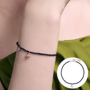 [로즈몽] 실버 네이비 비즈 팔찌 셀레네 RA24D17J