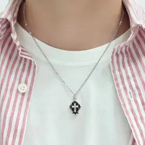 [골드러쉬] N015 목걸이 써지컬스틸체인 십자가팬던트 레이어드패션목걸이 남녀공용