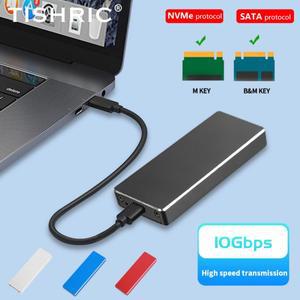 TISHRIC DIY 로고 커스텀 M.2 하드 디스크 케이스 NVME SATA 듀얼 프로토콜 USB3.0 C타입 HDD 케이스 알루