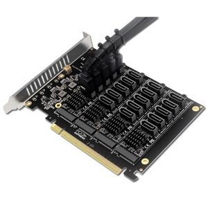 asus 호환 하이퍼 M.2X16 용 칩 어댑터 카드 PCIE X16 NVME M.2 RAID 확장 PCI-E-SATA 20 포트 JMB585