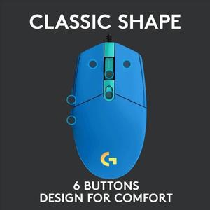 Logitech G203 유선 기계식 게임용 마우스 데스크탑 PC 노트북 오피스 컴퓨터 Gamin 용 전구 백라이트 USB