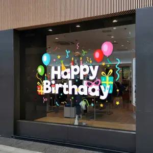 해피버스데이 창문스티커 생일 대형 정전기 유리창 시트지 생일축하 파티