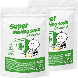 (1+1) 더푸룸 슈퍼 워싱소다 빨래쉰내 제거 알칼리 세탁세제 탄산소다1kg 2개
