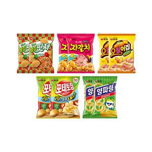 농심 포테토칩 오리지널, 60g, 2개 + 양파링, 80g, 2개 + 벌집핏자, 90g, 2개 + 자갈치, 90g, 2개 + 오징어집, 78g, 2개