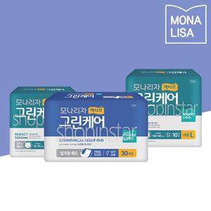 모나리자 액티브 그린케어/성인기저귀/30개/10개/중형/대형/일자형패드