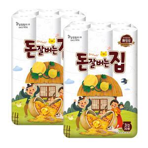 삼정 3겹 데코 돈잘버는집 화장지 30M 30롤 2팩