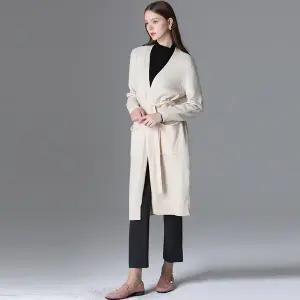 [하프클럽/]올리브 벨티드 브이넥 롱 울니트 가디건
