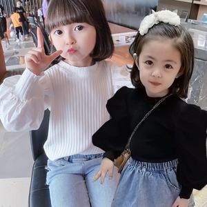 퍼프소매 여아 긴팔티 봄 가을 라운드티 블라우스 스타일 유아동 긴팔 여아의류