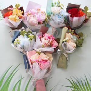 장미 꽃다발(대) 8종 조화 장식 납골당 봉안당 추모관 꾸미기 미니어처 소품 가짜꽃