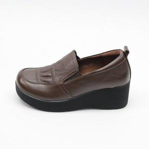 제이시 무지 외반증 중년 통굽 신발 6cm 소가죽  K198