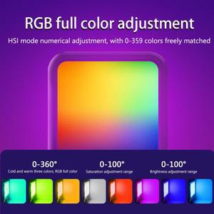 [누리사진관]Desiontal W70 미니 RGB 컬러 필 라이트, LED 카메라 브이로그 사진 조명, 휴대폰 셀카 소프트