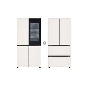 [LG]디오스 오브제 냉장고노크온 +오브제 김치톡톡 R1081GBB357 베이지