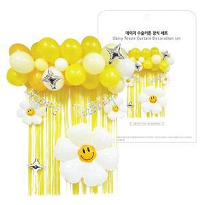 해피파티 수술 커튼 가랜드 데이지 생일 풍선 세트/생일/파티/벽장식/장식/가랜드/가렌더/가렌드/이벤트