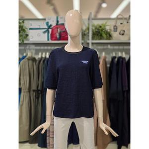 갤러리아 크로커다일레이디 자수 5부 라운드 티셔츠 CLEMTS104