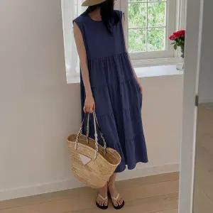[하프클럽/]민소매 캉캉 롱 원피스 나일론 바스락 여름 데일리 룩